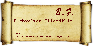 Buchvalter Filoméla névjegykártya